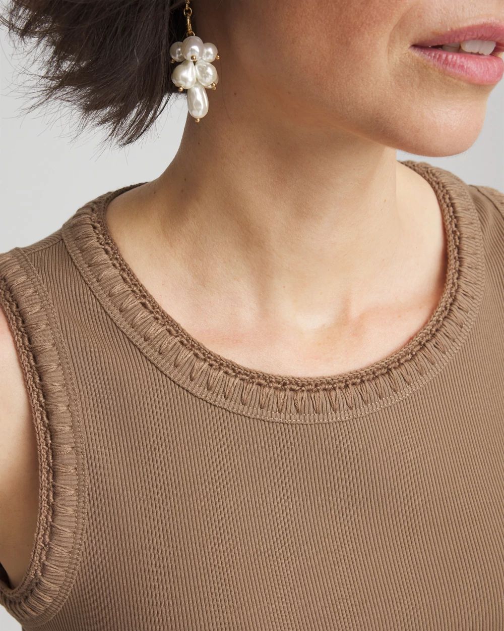 Ribbed Crochet-Trimmed Tank | Chico's